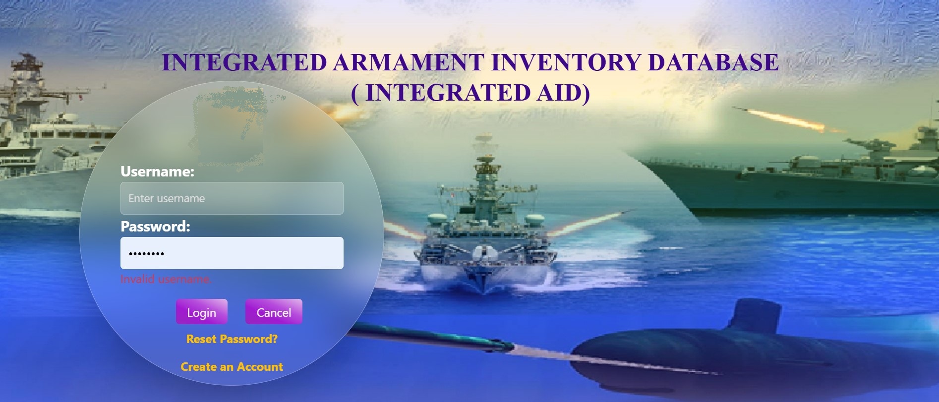 Integrated Armament Inventory Database Software